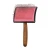 Artero Simba – Curved Slicker Brush (Pink), a pet grooming tool with a pink curved slicker brush head featuring fine metal bristles and a wooden handle.