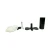 Artero Set - Stencil Cutting Simulator, set of tools including a black wheel, a silver metal rod, a black plastic mounting base, a white cleaning cloth, and a small black handle, designed for stencil cutting practice.