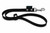 Xylo Noir Standard Grooming Loop, black adjustable dog grooming loop with chrome clasp for secure attachment.