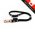 Xylo Noir Deluxe Grooming Loops, black leather grooming leash with rose gold hardware and an adjustable buckle.