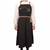 Maltias - Mastergroom Long Apron - Black, a black long apron worn over a white shirt on a person, featuring embroidered colorful horse logo and adjustable straps.