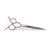 FurHQ Razor Edge - 6.5" Curved Aluminum Shears, purple and gold professional grooming scissors with curved blades and ergonomic design.