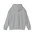 Hoodie — "Bath. Blow. Brush. Repeat." Pink Text Relaxed Hooded Sweatshirt, back view showing a light gray hoodie with a front pocket and hood, designed for casual and comfortable wear.
