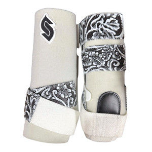 RTS Front Medium Sports Support in White with L68 Black & White Cowboy Tool RTS Front Medium Sports Support in White with L68 Black & White Cowboy Tool