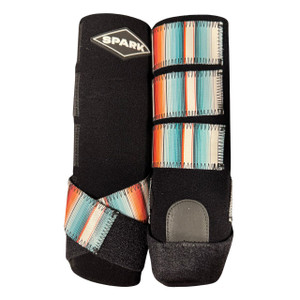 RTS LTD ED LOGO Rear Medium Sports Support in Black with Turquoise Serape RTS LTD ED LOGO Rear Medium Sports Support in Black with Turquoise Serape