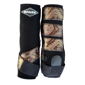 RTS LTD ED LOGO Rear Medium Sports Support in Black with Bronze Aztec RTS LTD ED LOGO Rear Medium Sports Support in Black with Bronze Aztec