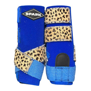 RTS Ltd ED LOGO Front Medium Sports Support in Royal Blue with ***discontinued*** Baby Cheetah