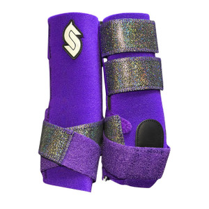 RTS Front Medium Sports Support in Purple with L61 Black Sparkle