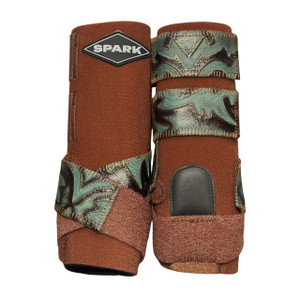 RTS LTD ED LOGO Front Medium Sports Support in Chestnut with ***discontinued*** Teal Copper Laredo