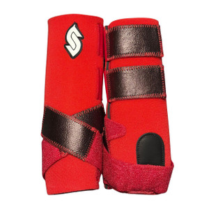 RTS Front Large Sports Support in Red with L51 Metallic Chocolate Rio