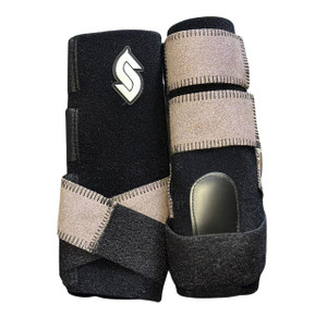 RTS Front Medium Sports Support in Black with Mocha Stardust