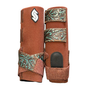 RTS Front Large Sports Support in Chestnut with Turquoise Chocolate Cowboy Tool