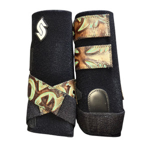 RTS Front Large Sports Support in Black with L4 Turquoise Brown Laredo