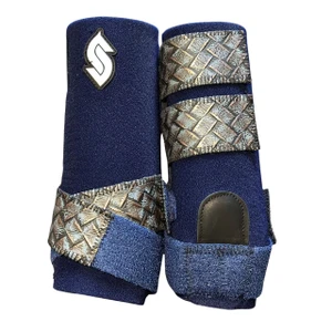 RTS Front Medium Sports Support in Navy with L66 Trenzado Denim