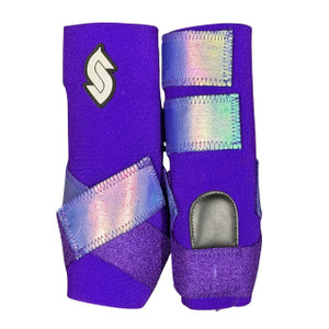 RTS Front Medium Sports Support in Purple with L91 Iridescent Blue