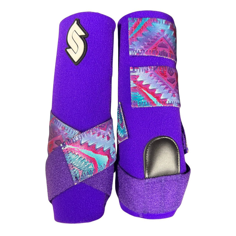 RTS Front Medium Sports Support in Purple with L73 Rio Aztec