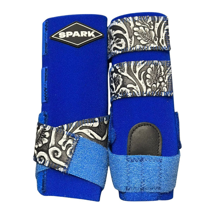 RTS Ltd ED LOGO Front Medium Sports Support in Royal Blue with L68 Black & White Cowboy Tool