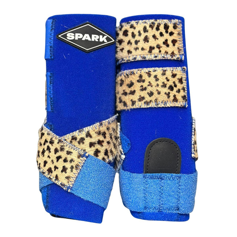 RTS Ltd ED LOGO Front Medium Sports Support in Royal Blue with ***discontinued*** Baby Cheetah