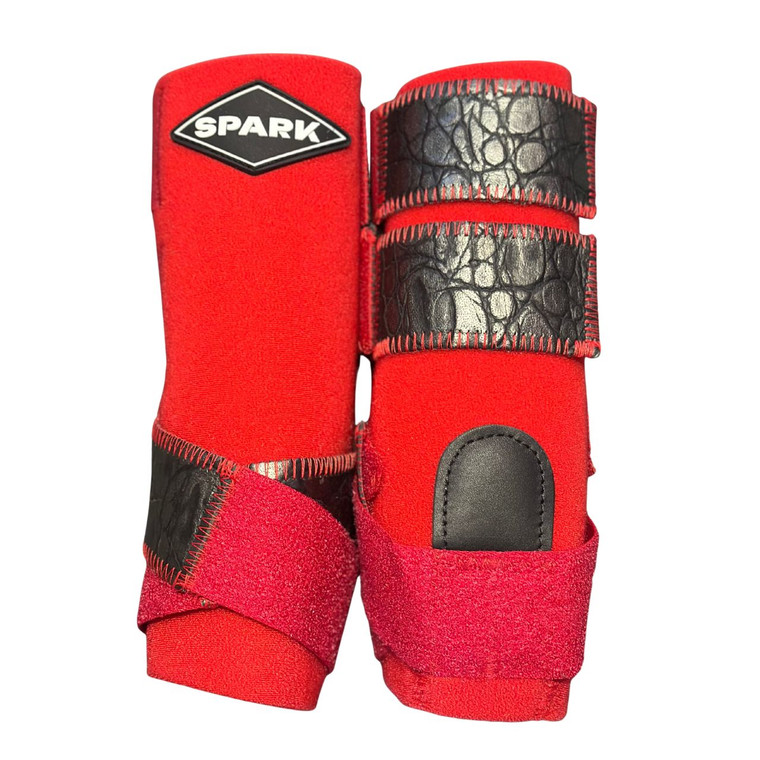 RTS LTD ED LOGO Front Medium Sports Support in Red with Black & Silver Iguana