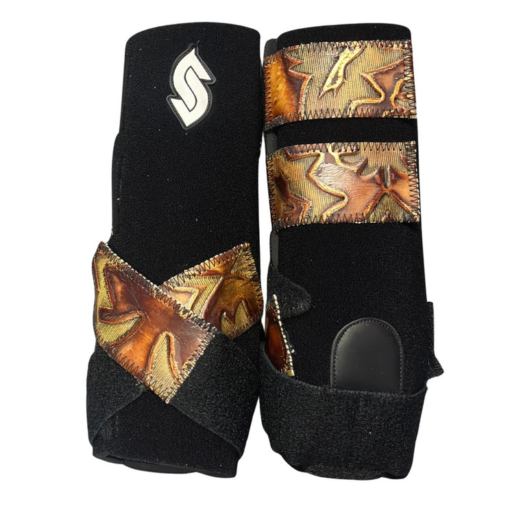 RTS Front Medium Sports Support in Black with Brandy Laredo