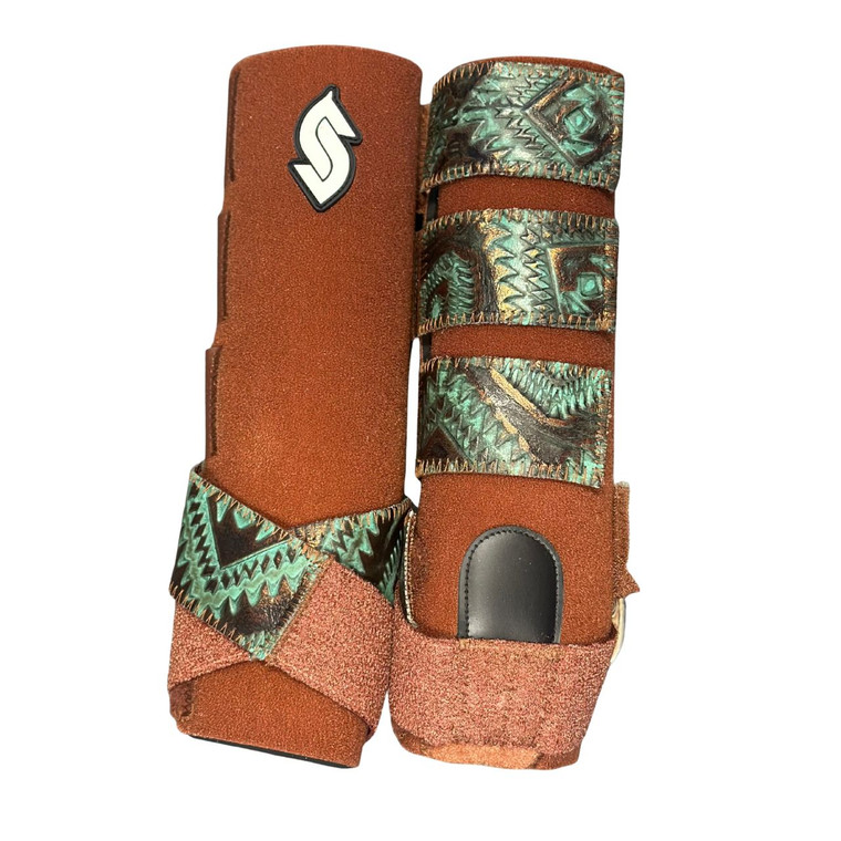 RTS Rear Medium Sports Support in Chestnut with Teal Copper Aztec