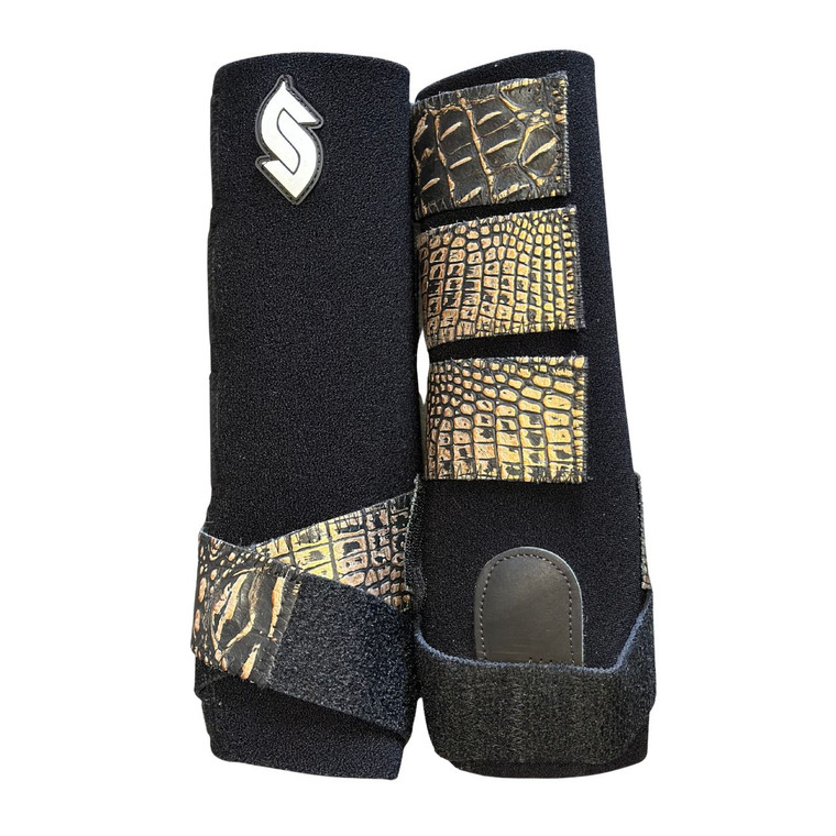 RTS Rear Medium Sports Support in Black with Phantom Croc