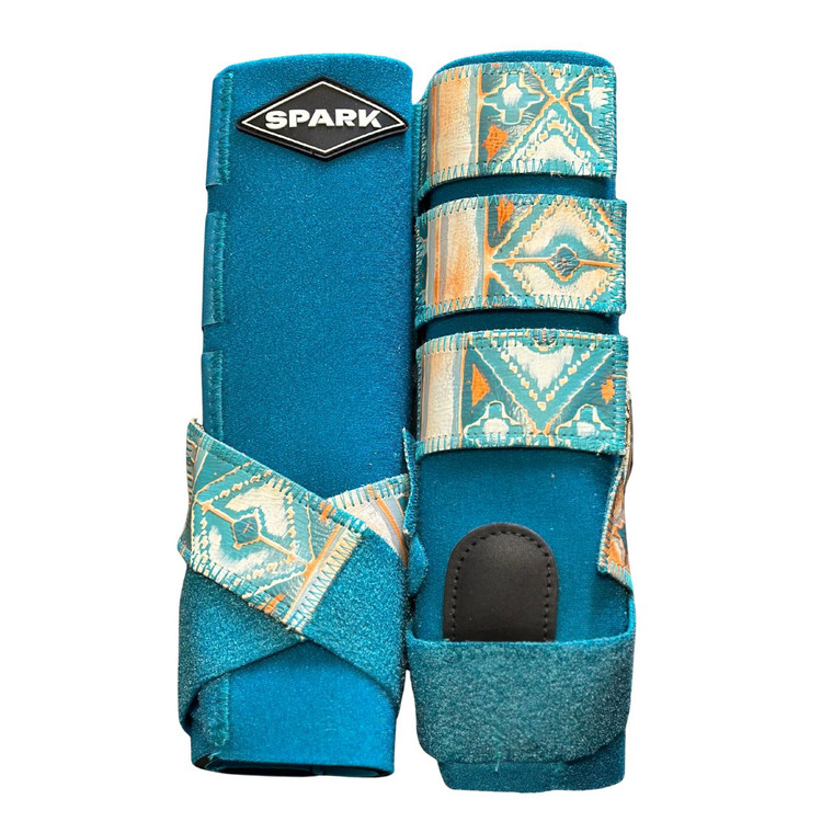 RTS LTD ED LOGO Rear Medium Sports Support in Turquoise with L79 Terracotta Navajo