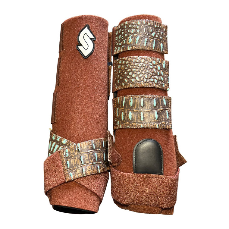 RTS Rear Medium Sports Support in Chestnut with Mint Chocolate Croc