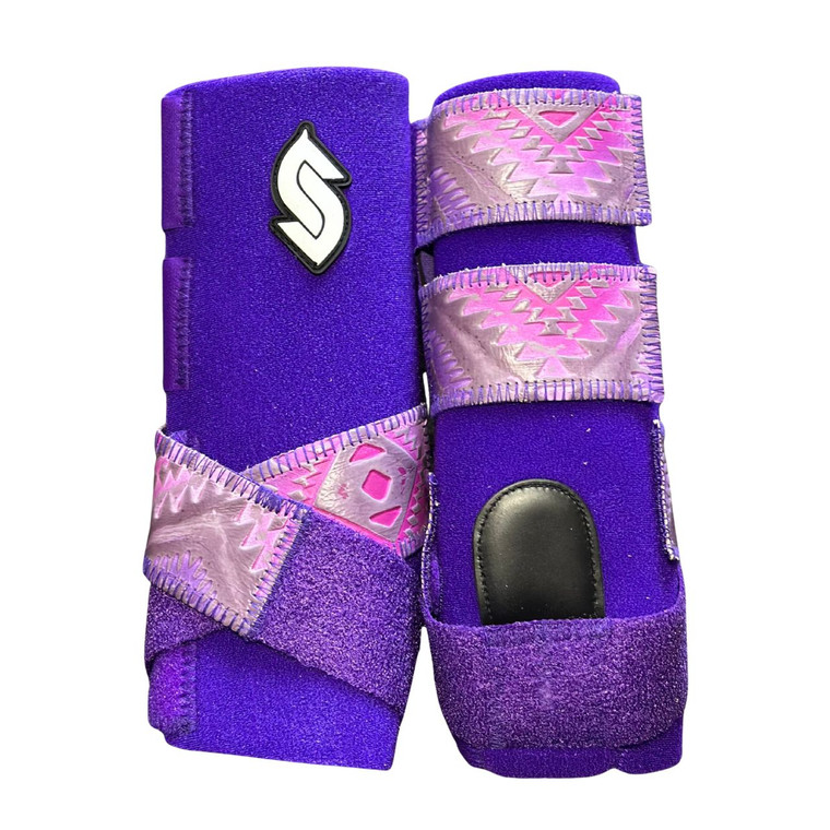 RTS Front Medium Sports Support in Purple with L70 Mystic Violet Aztec