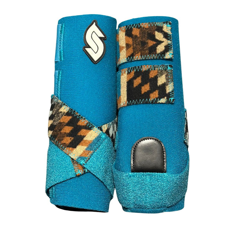RTS  Front Medium Sports Support in Turquoise with Custom Oregon Wool Straps