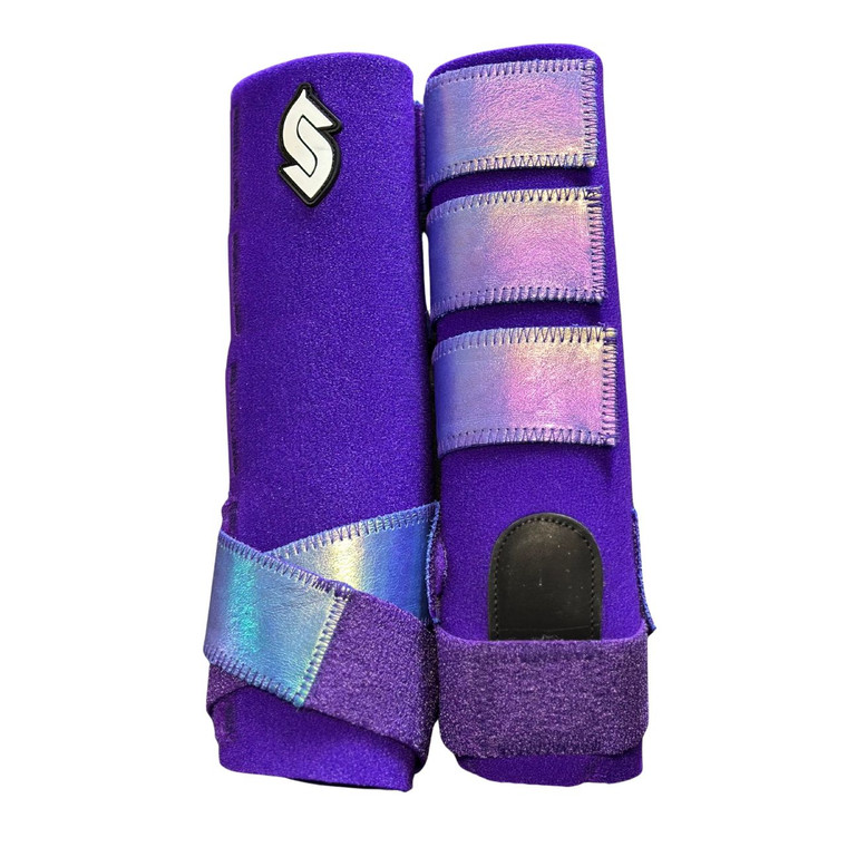 RTS Rear Medium Sports Support in Purple with L91 Iridescent Blue