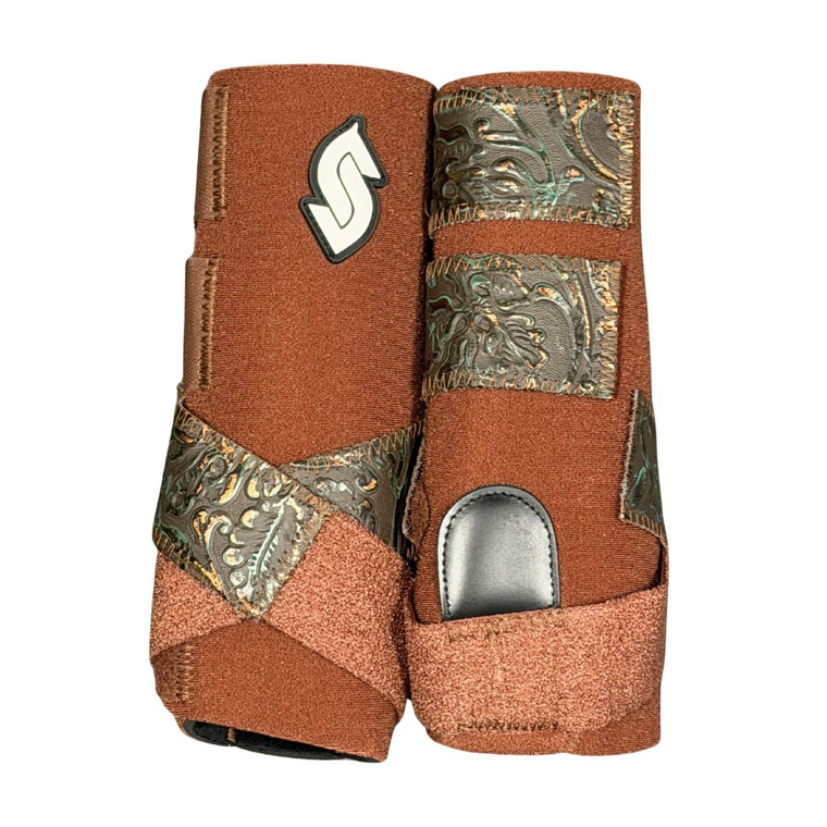 RTS Front Medium Sports Support in Chestnut with L96 Dark Lagoon Cowboy Tool