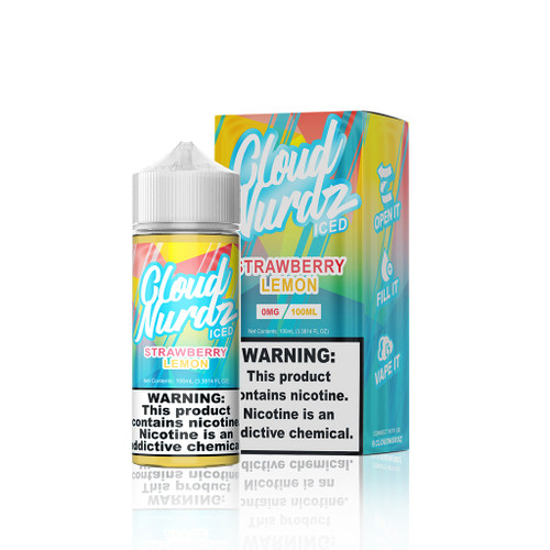 Cloud Nurdz Iced E-Liquid - Strawberry Lemon - 100ml background