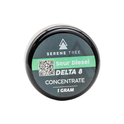 Serene Tree Delta-8 THC Concentrate - Sour Diesel 1 gram background