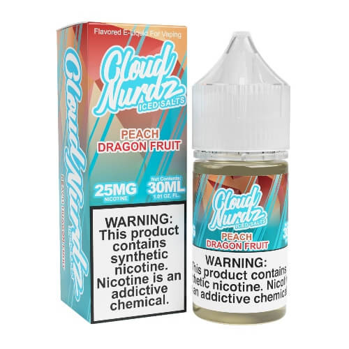 Cloud Nurdz Iced Salt E-Liquid - Peach Dragonfruit - 30ml background