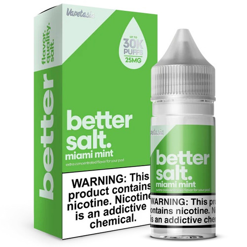 Better Salt Miami Mint 30ML bottle and box background