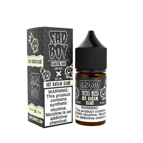 Sadboy Salt Cake Line - Funnel Cake 30ml Bottle and Box background