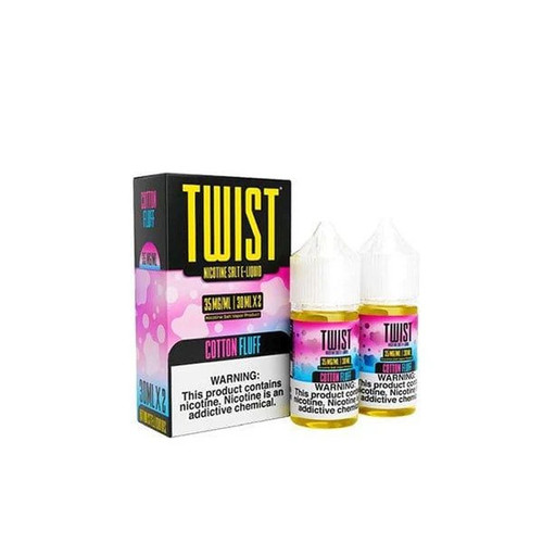 Twist e-Liquids Salt Cotton Fluff 2 x 30ml Bottles and Box background