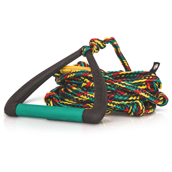 Liquid Force 2024 DLX Floating Surf Rope (Rasta) Wakesurf Rope & Handle