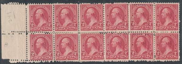 UNITED STATES 249 block of 12, double row of perfs, F-VF, og - 425127