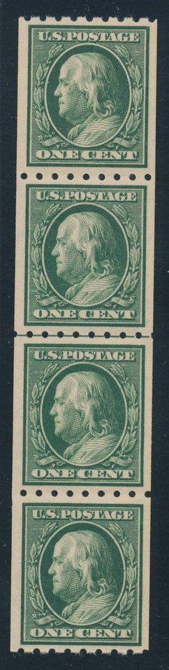 United States (390), Line Pair in a strip of 4, XF-SU, og, NH (PSE certificate) - 426010