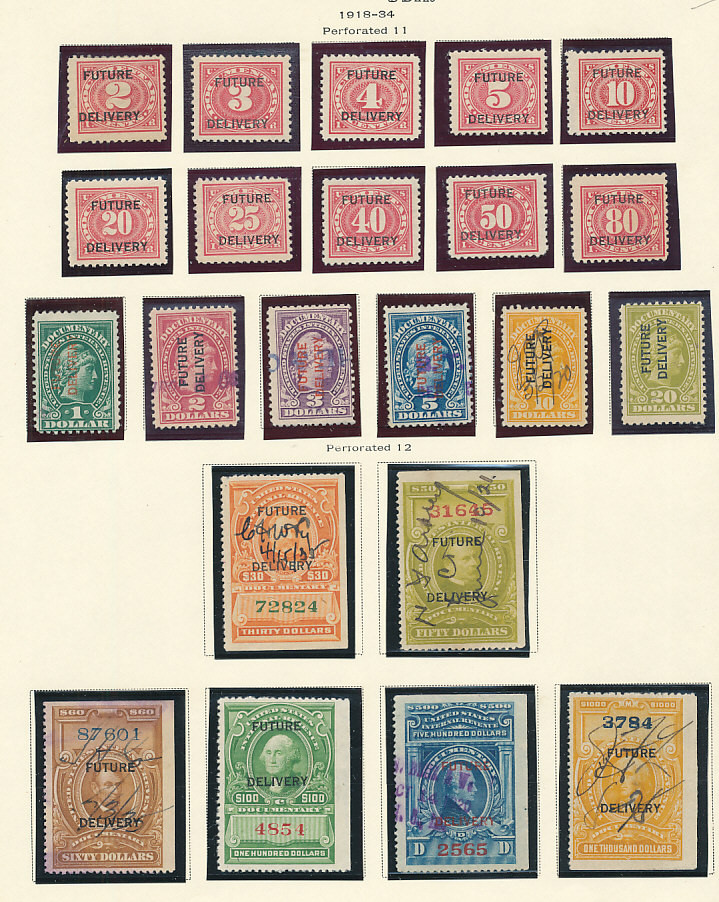 REVENUES – FUTURE DELIVERY STAMPS – 426398