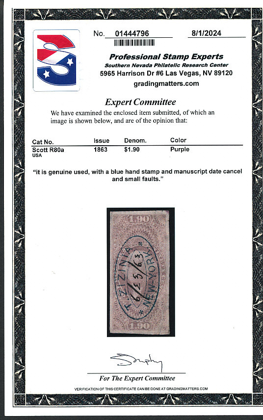 REVENUES – PREMIUM FIRST ISSUE COLLECTION OF IMPERFS – 426392