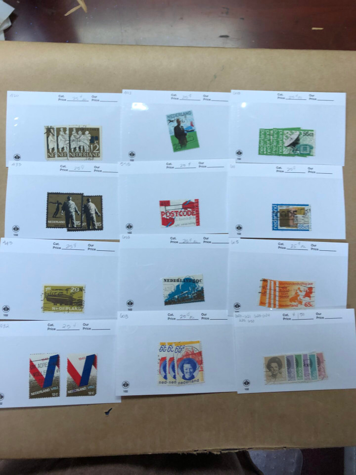 Worldwide Stamp Selection 700 Counter Stock Cards, Several Thousand Stamps, Australia, Finland, Netherlands