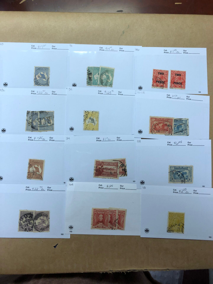 Worldwide Stamp Selection 700 Counter Stock Cards, Several Thousand Stamps, Australia, Finland, Netherlands