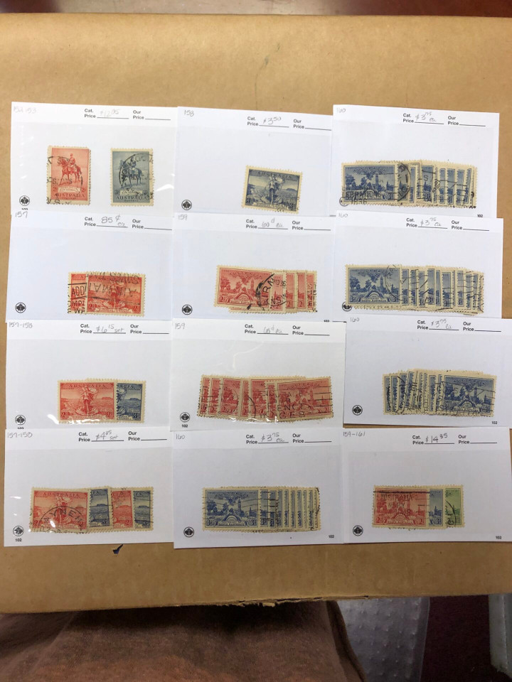 Worldwide Stamp Selection 700 Counter Stock Cards, Several Thousand Stamps, Australia, Finland, Netherlands