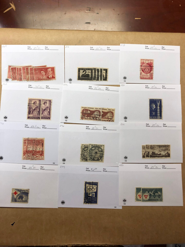 Worldwide Stamp Selection 700 Counter Stock Cards, Several Thousand Stamps, Australia, Finland, Netherlands