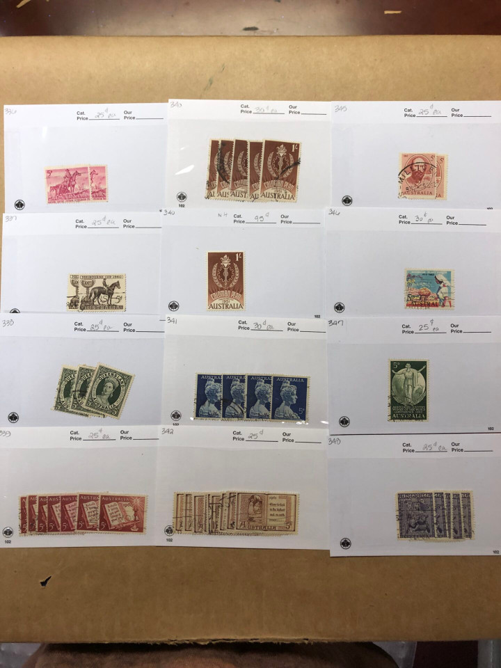 Worldwide Stamp Selection 700 Counter Stock Cards, Several Thousand Stamps, Australia, Finland, Netherlands