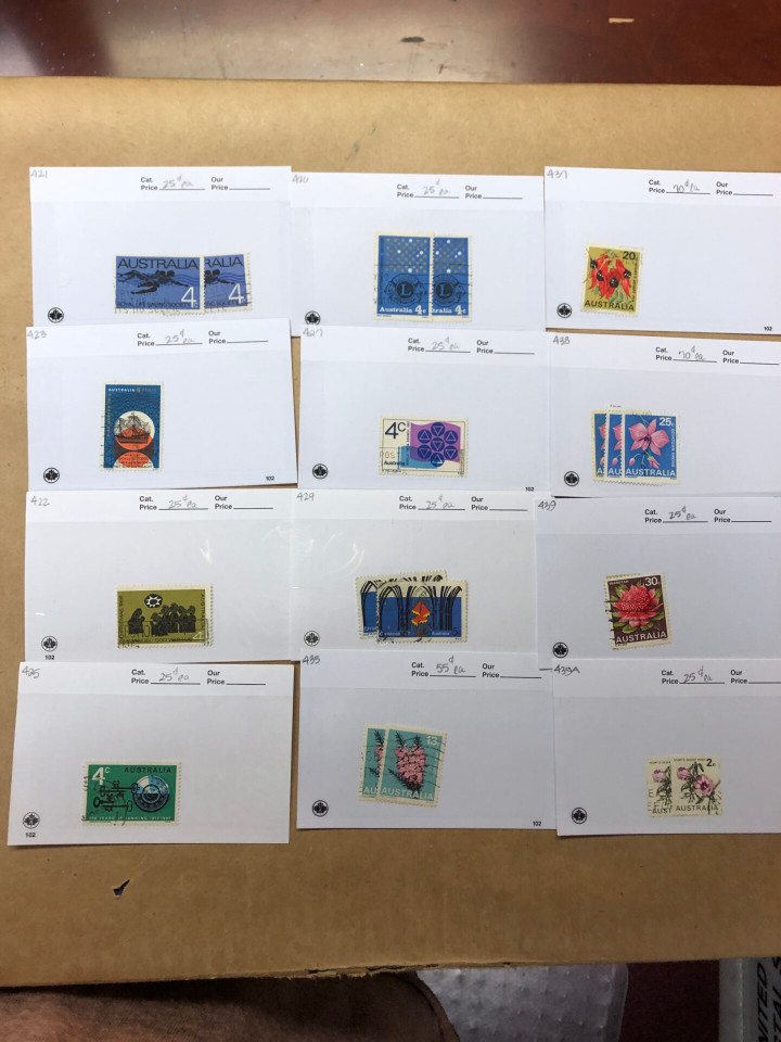 Worldwide Stamp Selection 700 Counter Stock Cards, Several Thousand Stamps, Australia, Finland, Netherlands