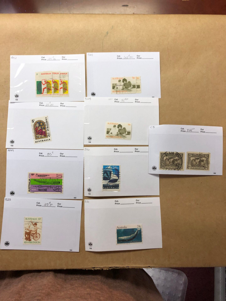 Worldwide Stamp Selection 700 Counter Stock Cards, Several Thousand Stamps, Australia, Finland, Netherlands